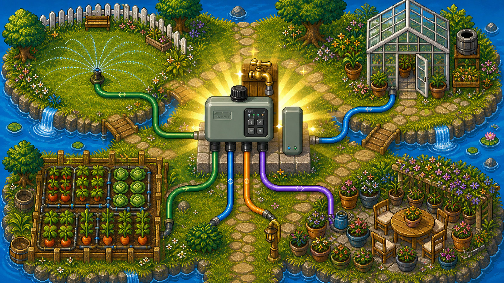 Johgee four-zone garden game map